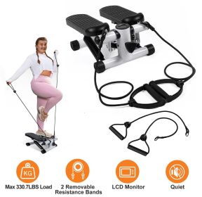 Steppers for Exercise, Mini Stair Stepper with Resistance Bands at Home Workout Equipment with 330.7LBS Loading Capacity