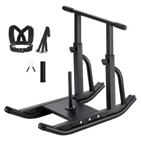 Weight Sled, Steel Power Sled, Fitness Training Sleds for Athletic Exercise Speed Improvement, Workout Equipment with Adjustable Height Handle (Support Rod Size: 1&2 inches, Color: Black)